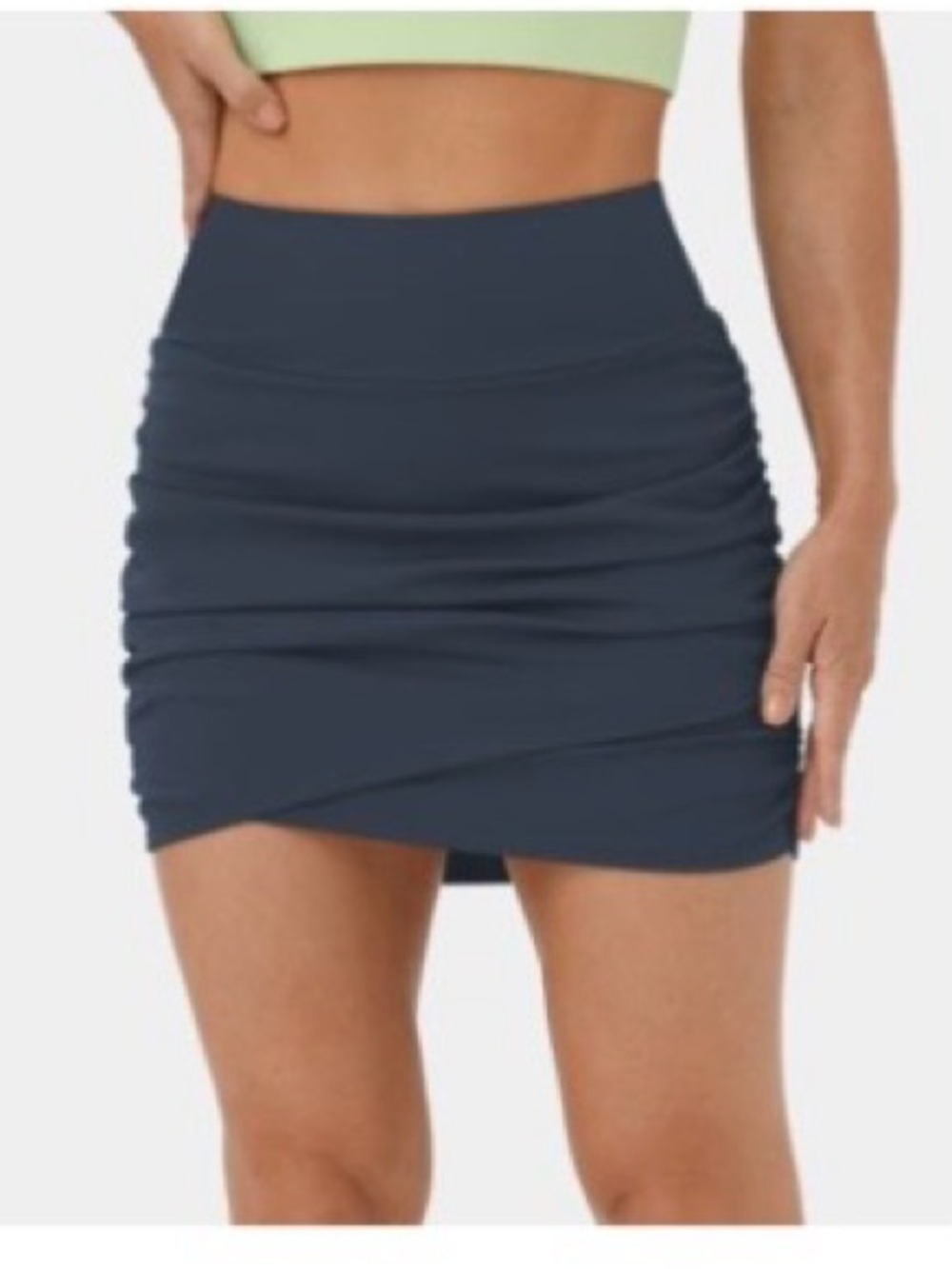 HALARA High Waisted Bodycon Ruched Casual Skirt